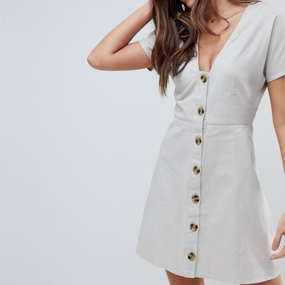 ASOS Button Up Beige Dress